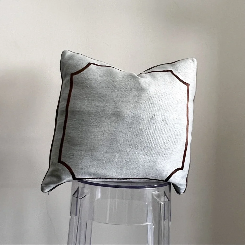 RESTORATION HARDWARE Blue Linen Cotton Silk Throw Pillow Case Only Decorative